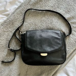 Kate Space Black Leather Crossbody Bag Purse